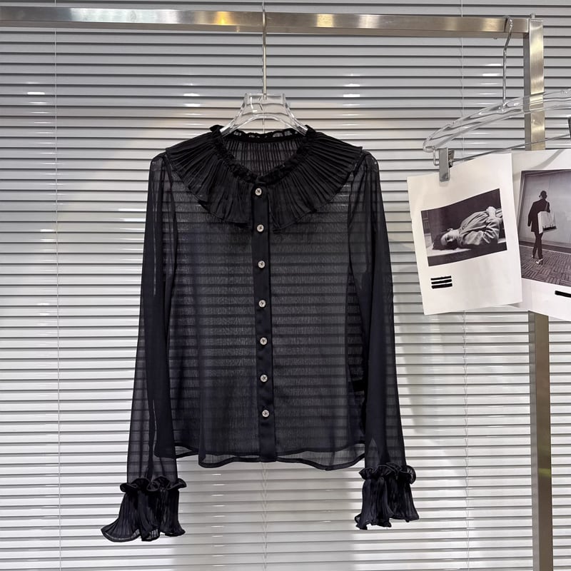 【tops】ピーターパンカラーシフォントップス Q8161