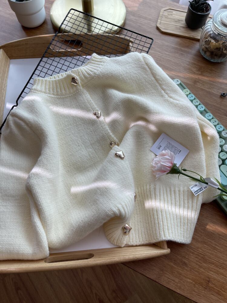 【outer】クルーネックニットカーデ　M18108