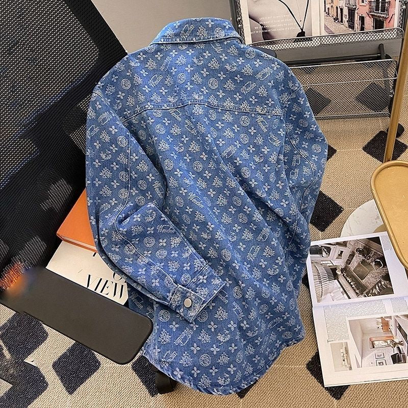 【tops】長袖デニムシャツF7971