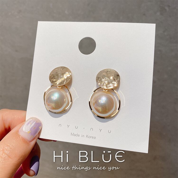 【小物】気質満点 chicシンプルレトロパールサークルピアスアクセサリー