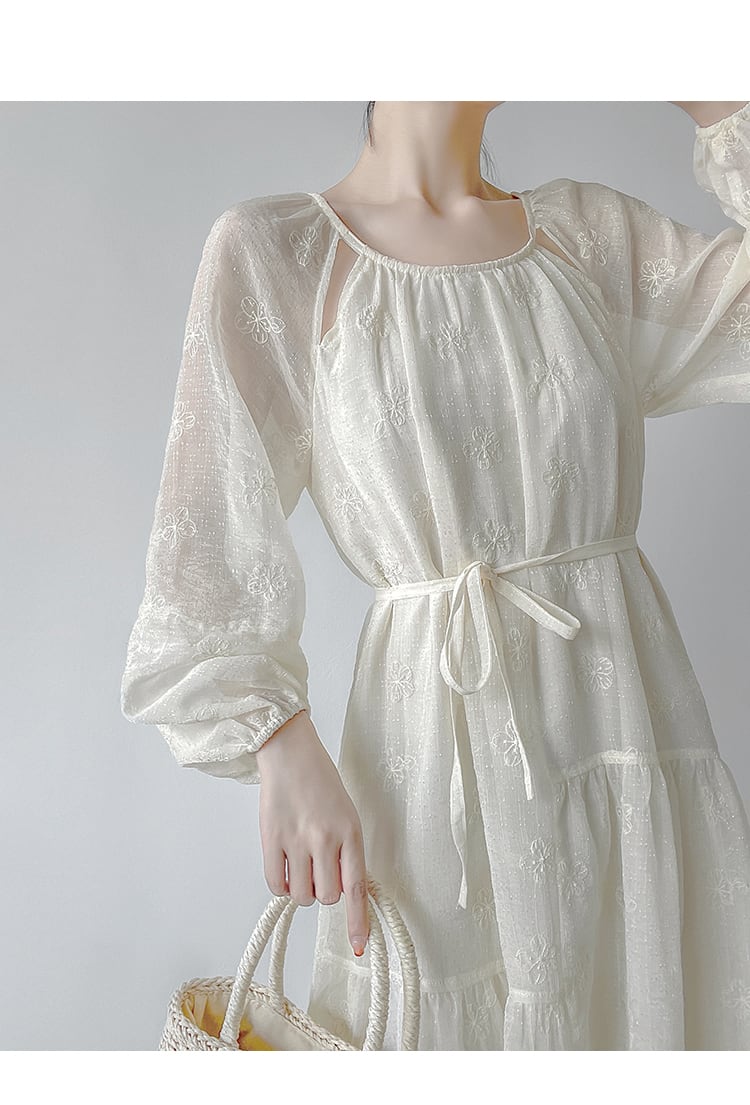 【dress】フラワー刺繍ワンピース　N2988