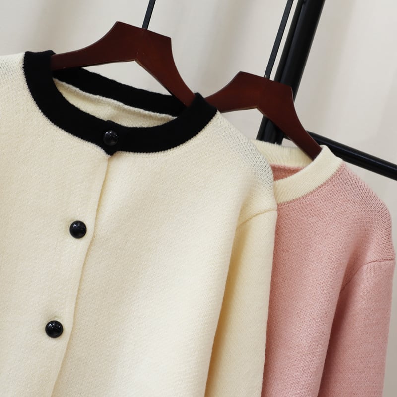 【outer】配色ニットカーデ　M28518