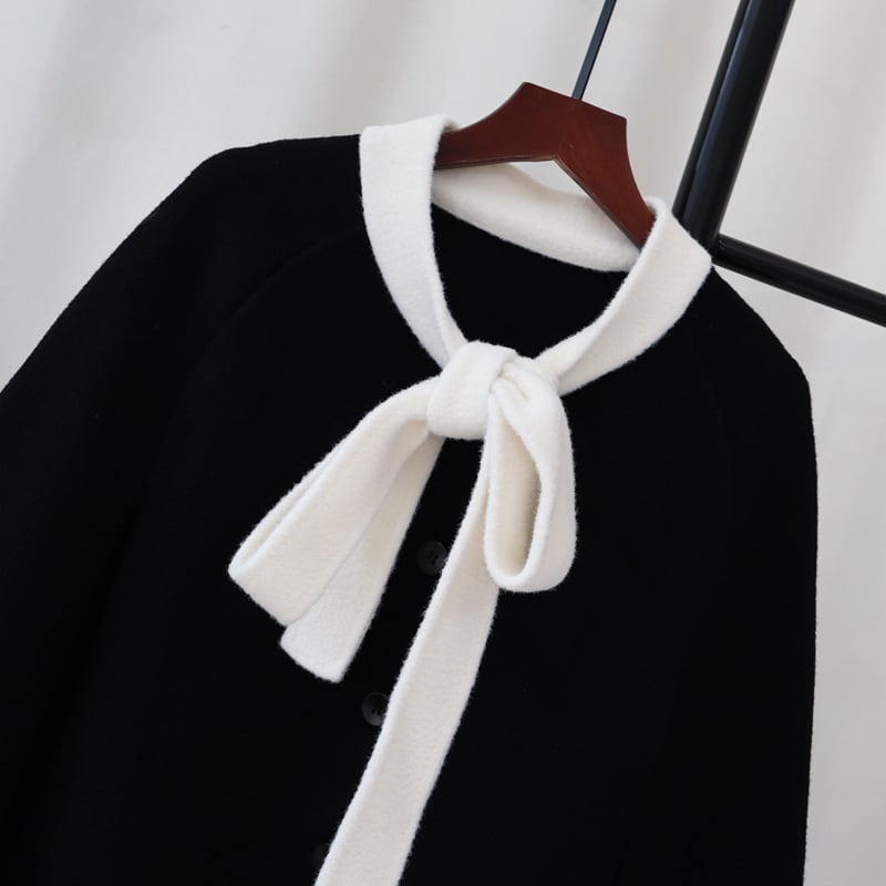 【outer】ファー付きケープコート　M28076