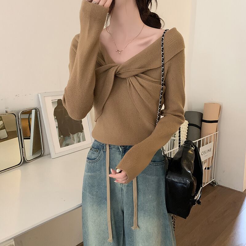 【tops】ニットトップス　M18834