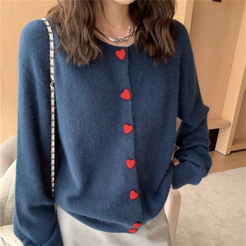 【outer】クルーネックニットカーデ　M25853