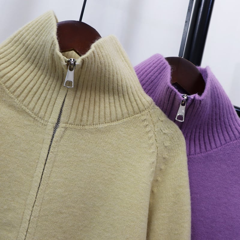 【outer】ファスナーニットカーデ　M27437