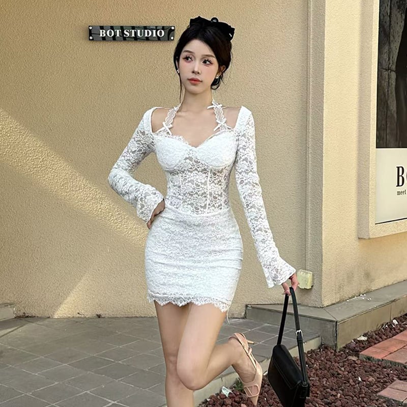 【dress】カットワークレースワンピース　M28311