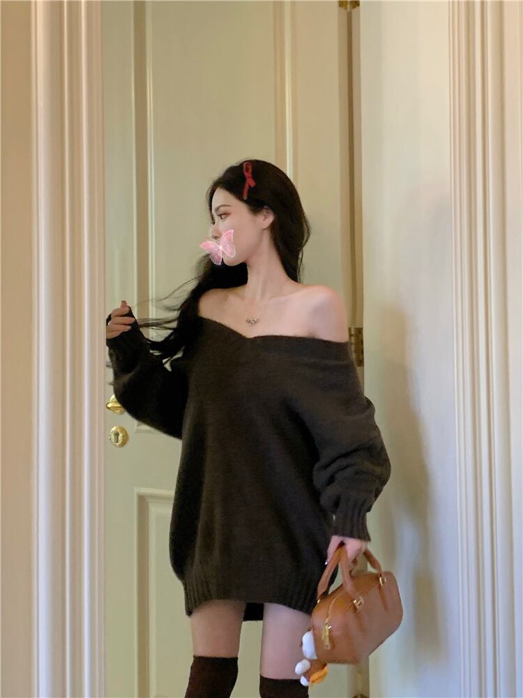 【tops】Vネックニットセーター　M28008