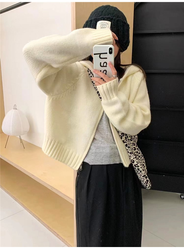 【outer】ファスナーニットカーデ　M27244