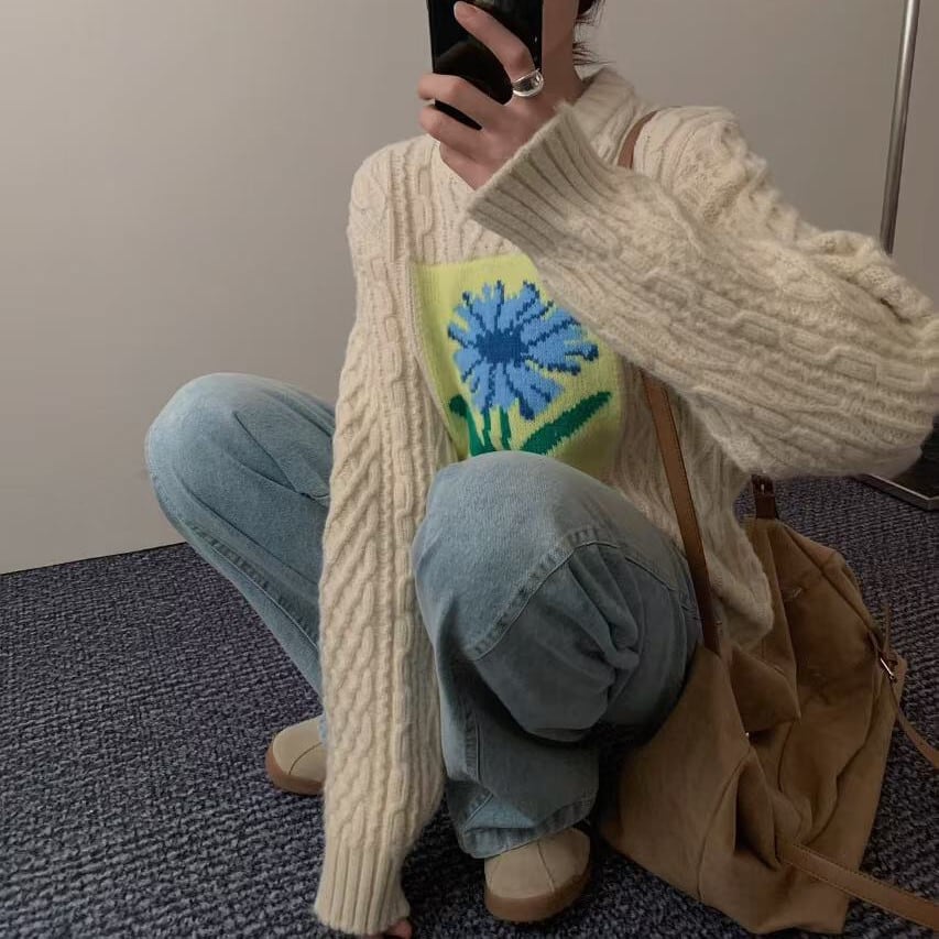 【tops】ジャカードニットセーター　M27281