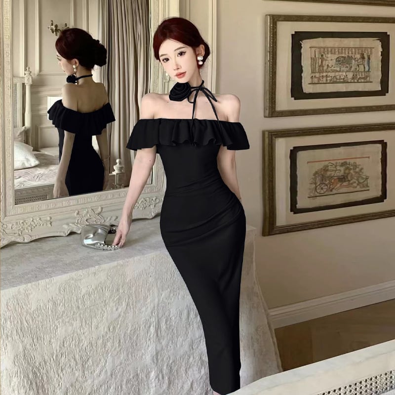 【dress】オフショルダーフリルワンピース G21120