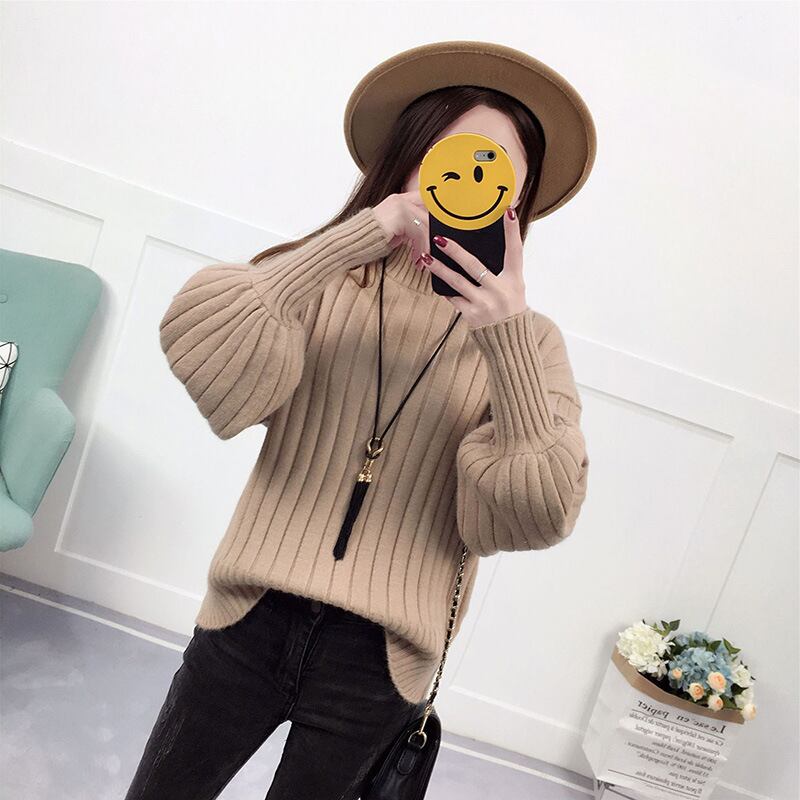 【tops】ランタンスリーブニットセーター　M28857
