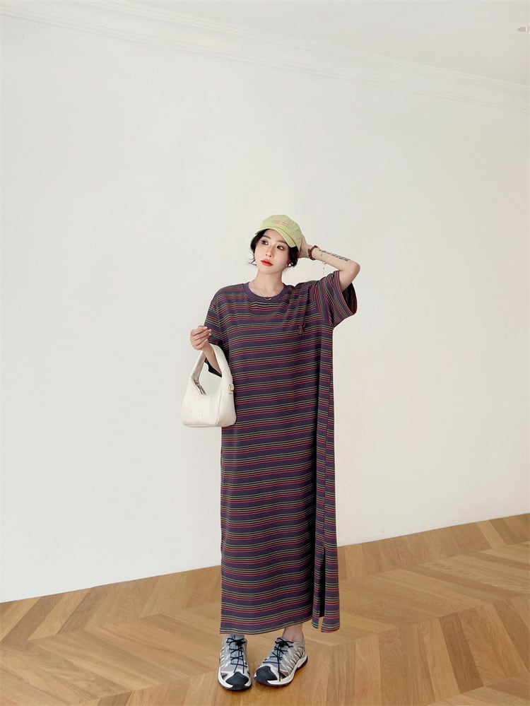【dress】ストライプ柄ワンピース　M24933