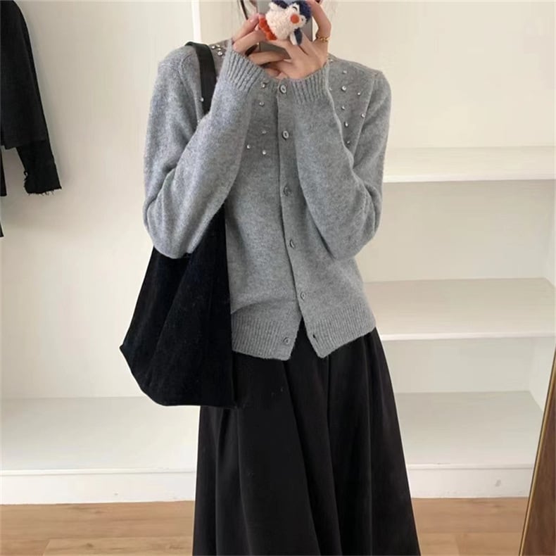 【outer】ビジューニットカーデ　M25776