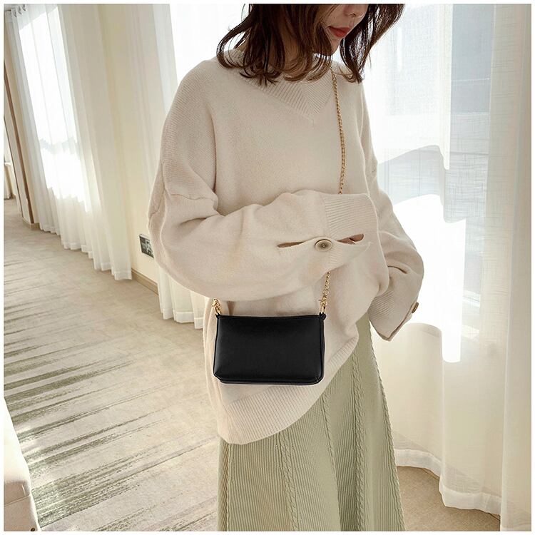 【小物】大活躍 高級感 ファッション定番無地肩掛け斜め掛けバッグ