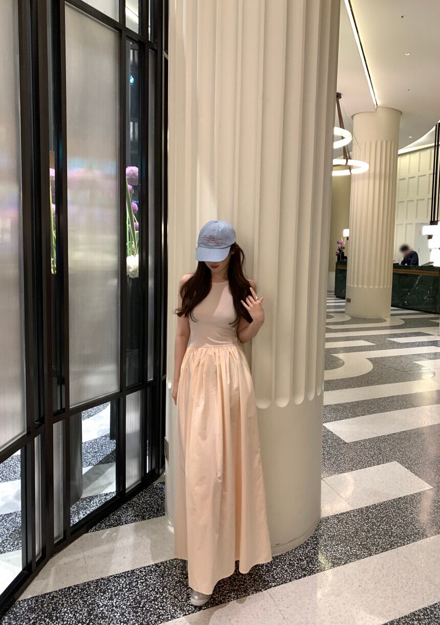 【dress】ギャザーノースリーブワンピース G20133