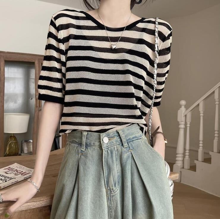 【tops】3色ラウンドネック半袖ＴシャツF7534