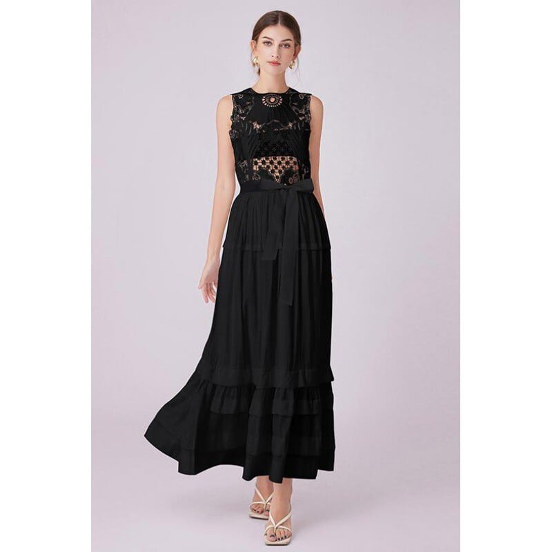【dress】ノースリーブレースワンピース　M24659