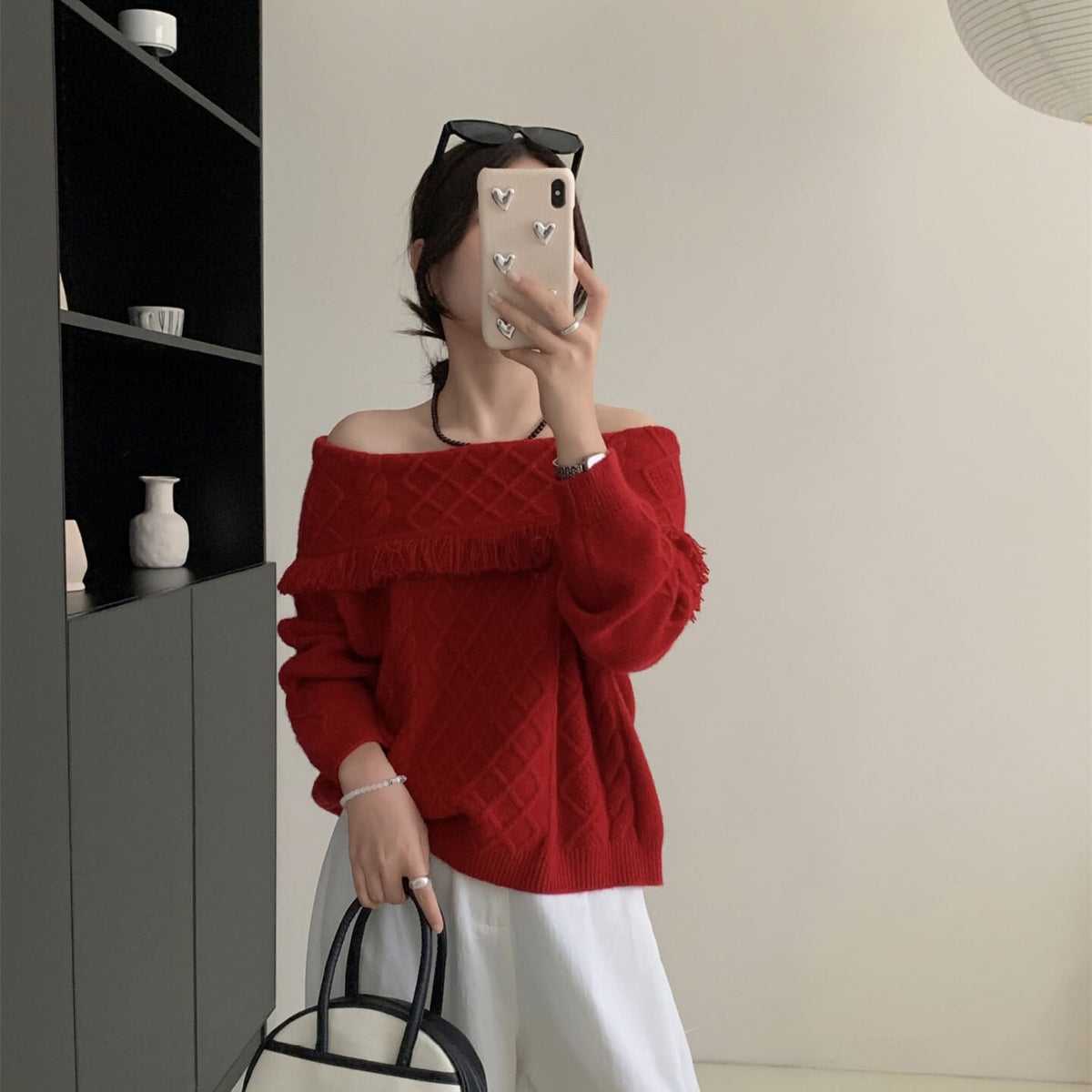 【tops】ボートネックニットセーター　M26280