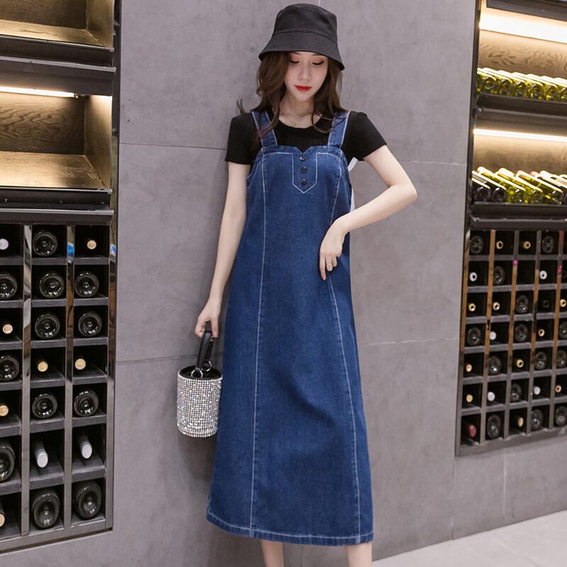 【dress】カジュアル気質満点レディース プラスサイズデニムサロペットワンピース G0164