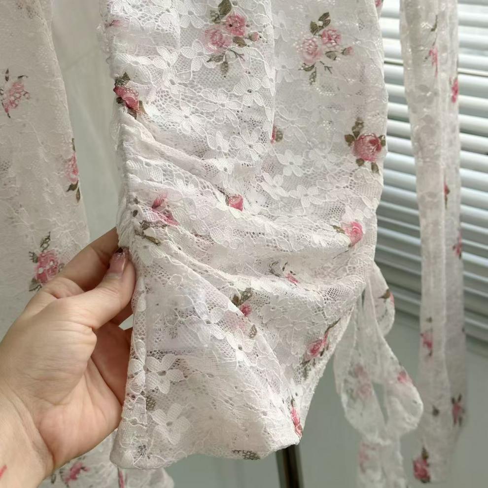 【tops】フリルレーストップスベアトップ付き　M29538