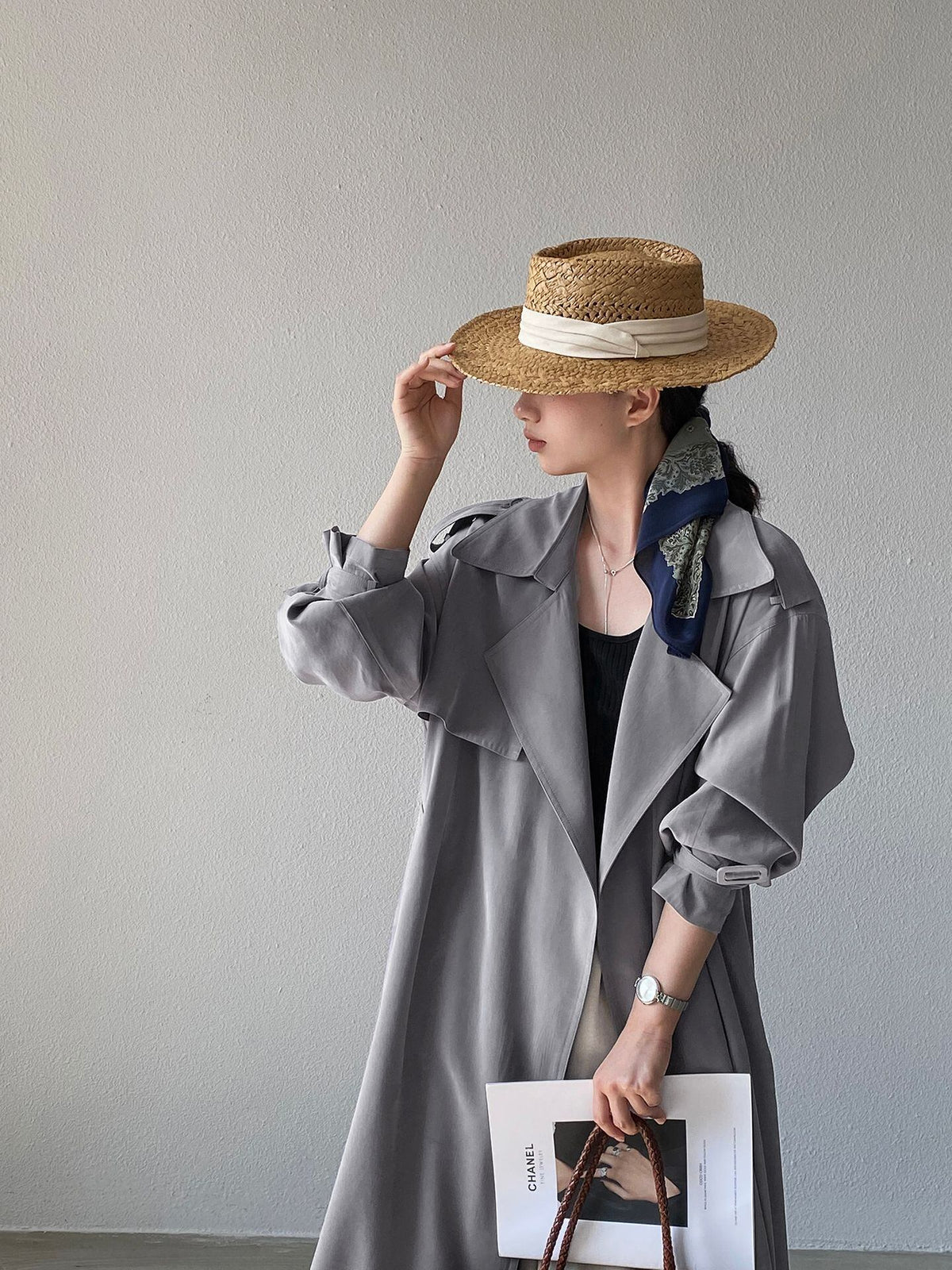【outer】ロングトレンチコート Q8280