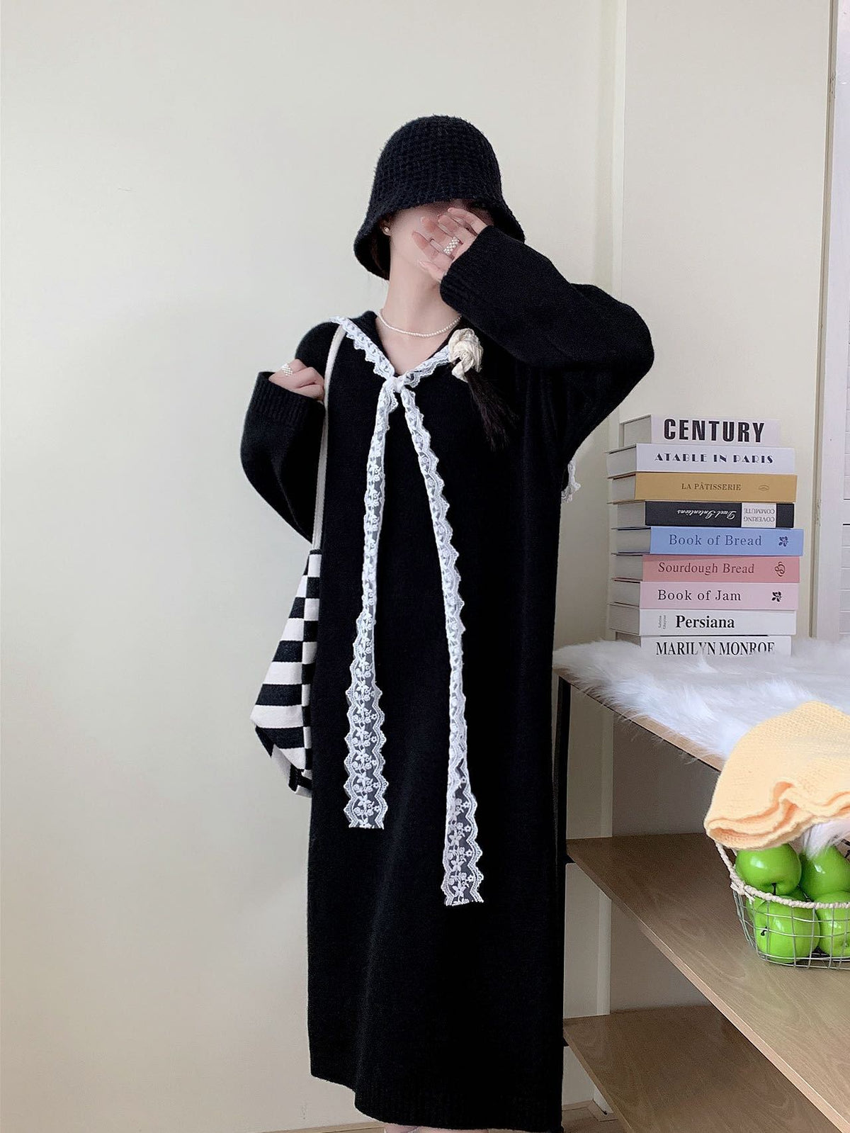 【dress】セーラーカラーニットワンピース Q7770