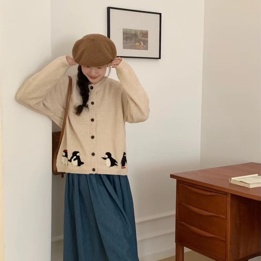 【outer】ジャカードニットカーデ　M26329