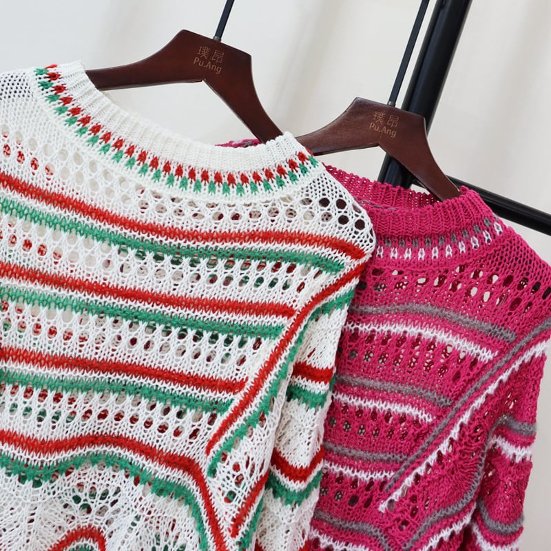 【tops】カットワークニットセーター　M25495