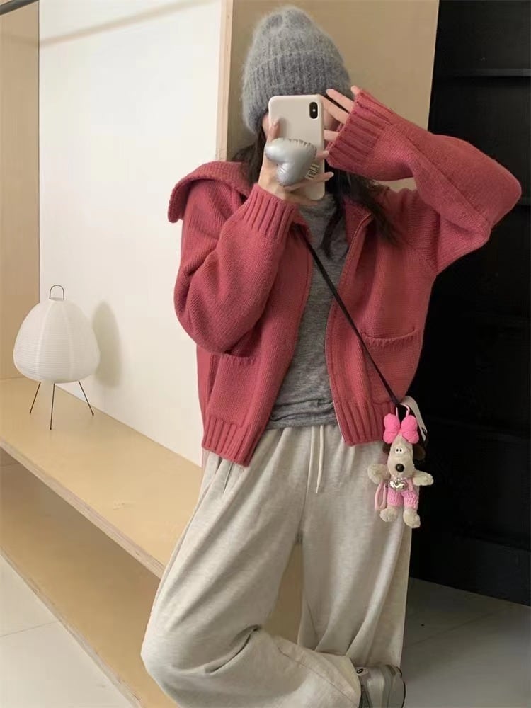 【outer】ファスナーニットカーデ　M27256
