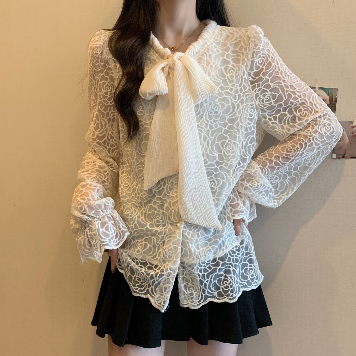 【tops】ファッションレースブラウスG23285