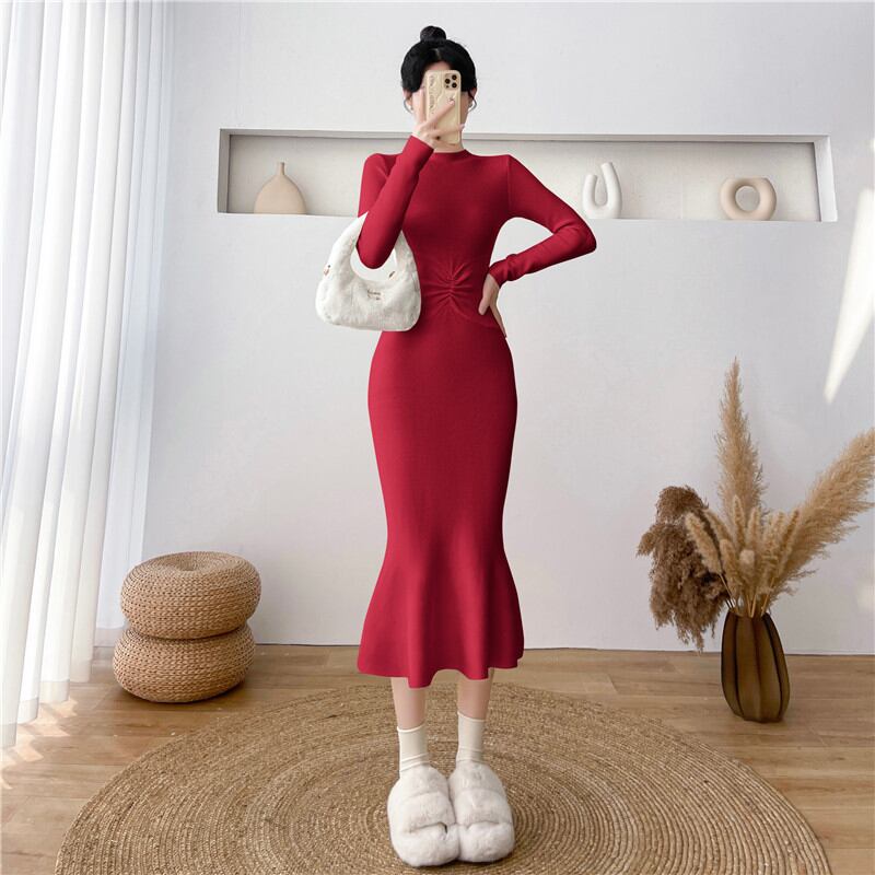 【dress】マーメイドニットワンピース Q7183