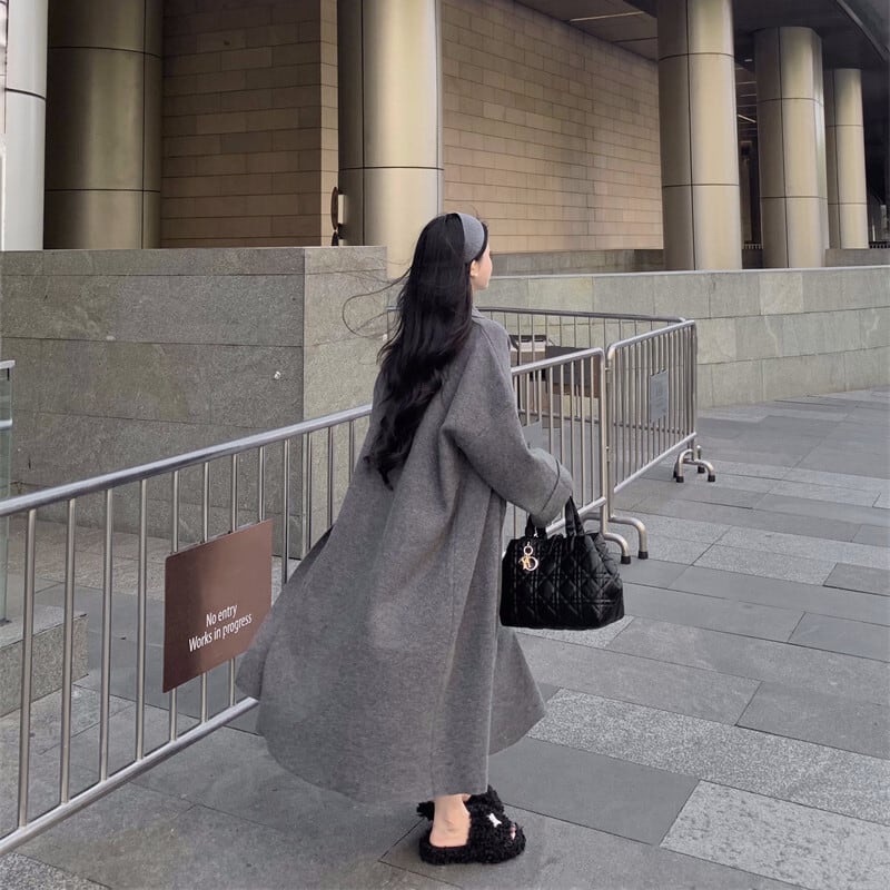【set】ロング丈カーディガン×ニットワンピースセット　N2847
