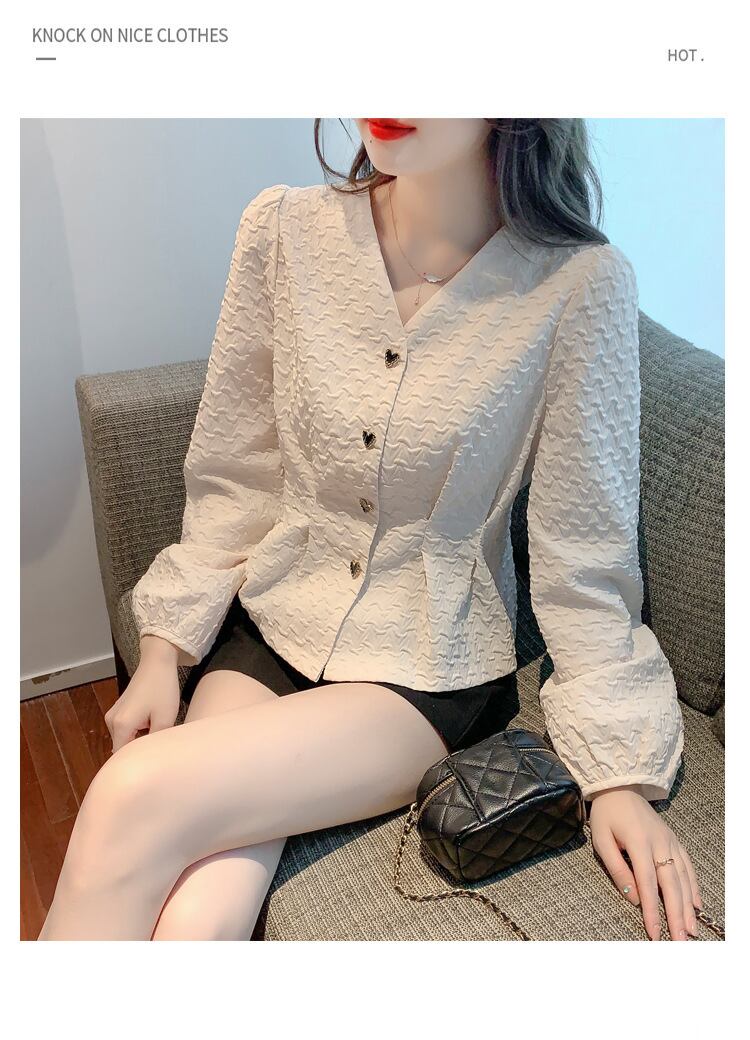 【tops】Vネックシャツトップス　M28618