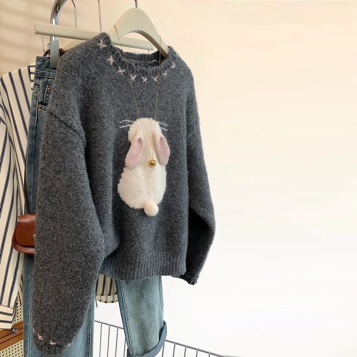 【tops】クルーネックニットセーター　M29271