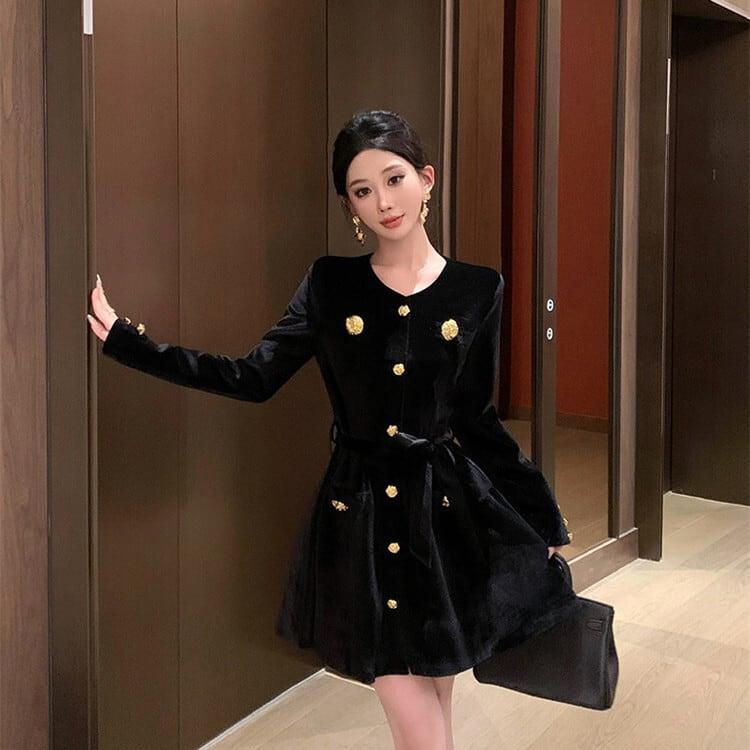 【dress】ボタンデザインワンピース　M27035