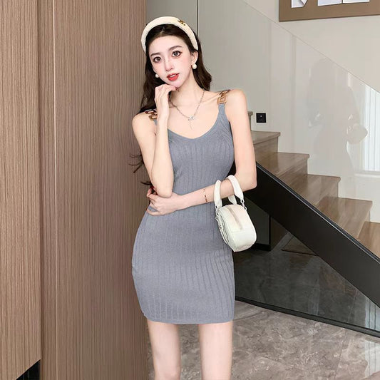 【dress】ノースリーブニットキャミワンピースG22522