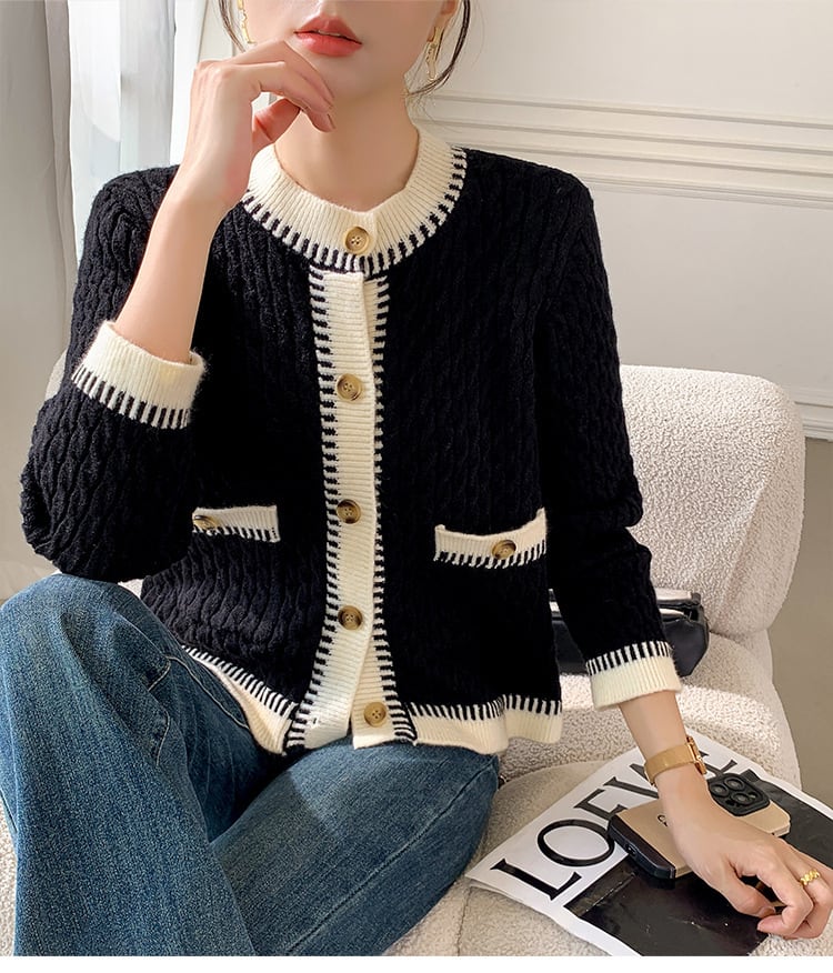 【outer】クルーネックニットカーデ　M27287