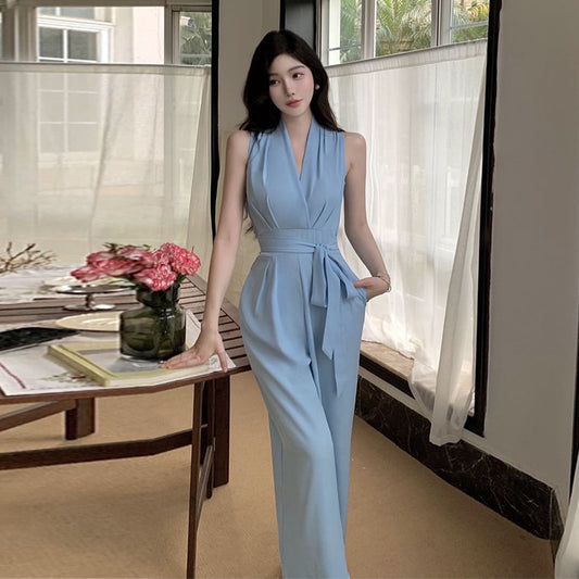 【set】VネックノースリーブオールインワンG21293