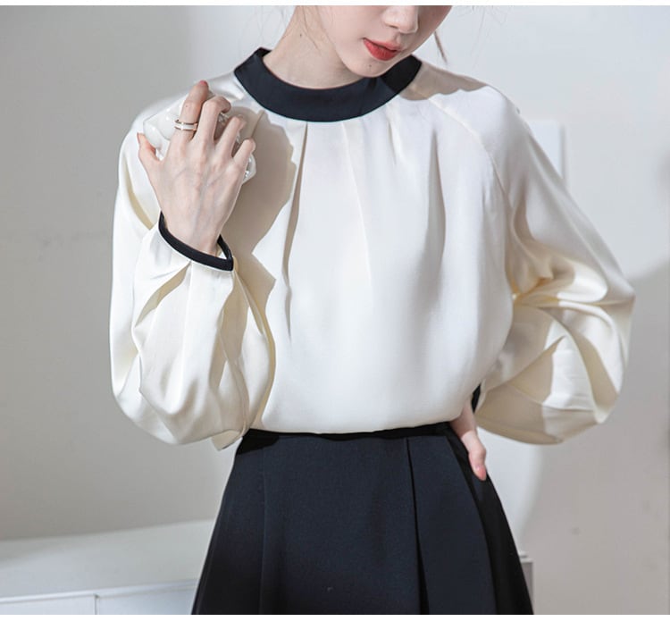 【tops】スタンドネックリボンブラウスG20316