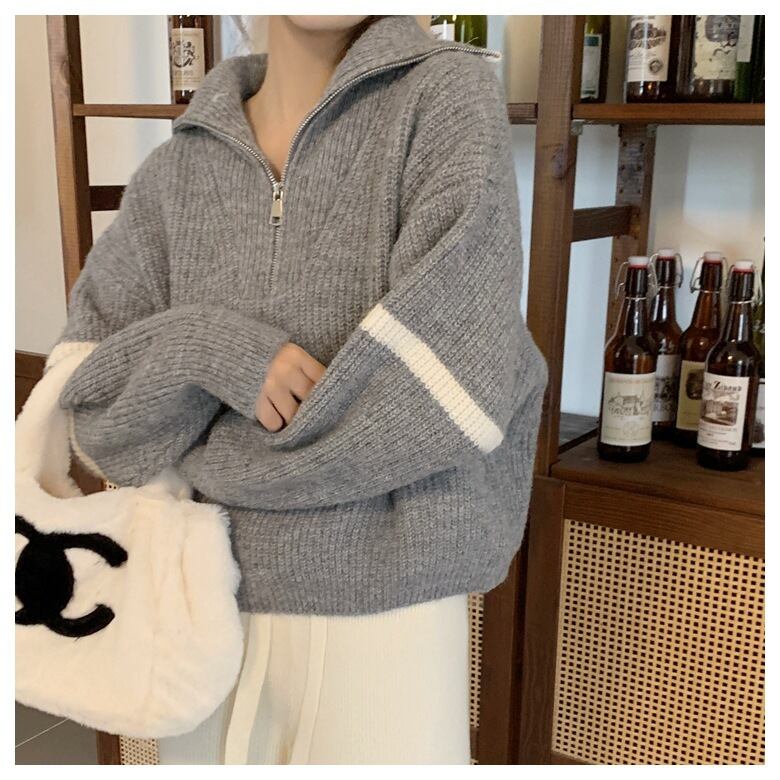 【tops】ファスナーニットセーター　M27253