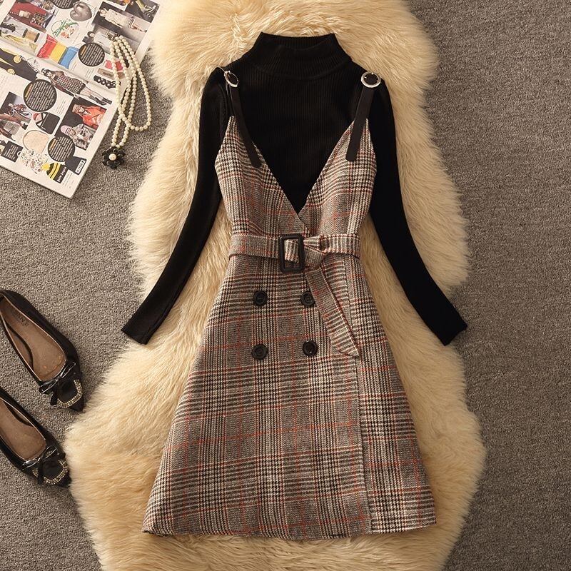 【dress】チェック柄キャミワンピース　N2256