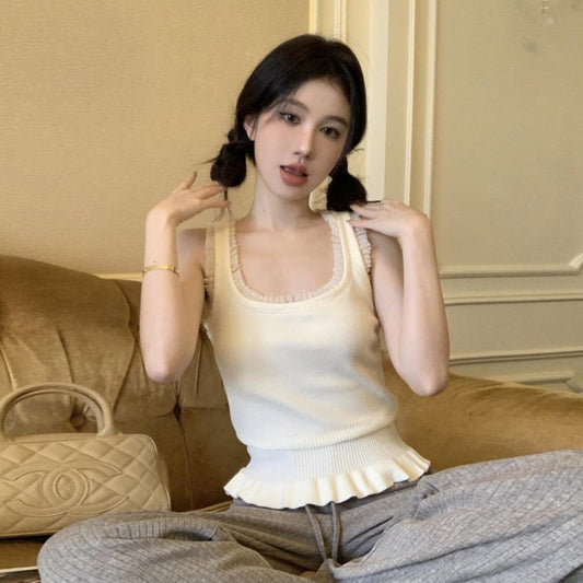 【tops】レースニットキャミソール G20110