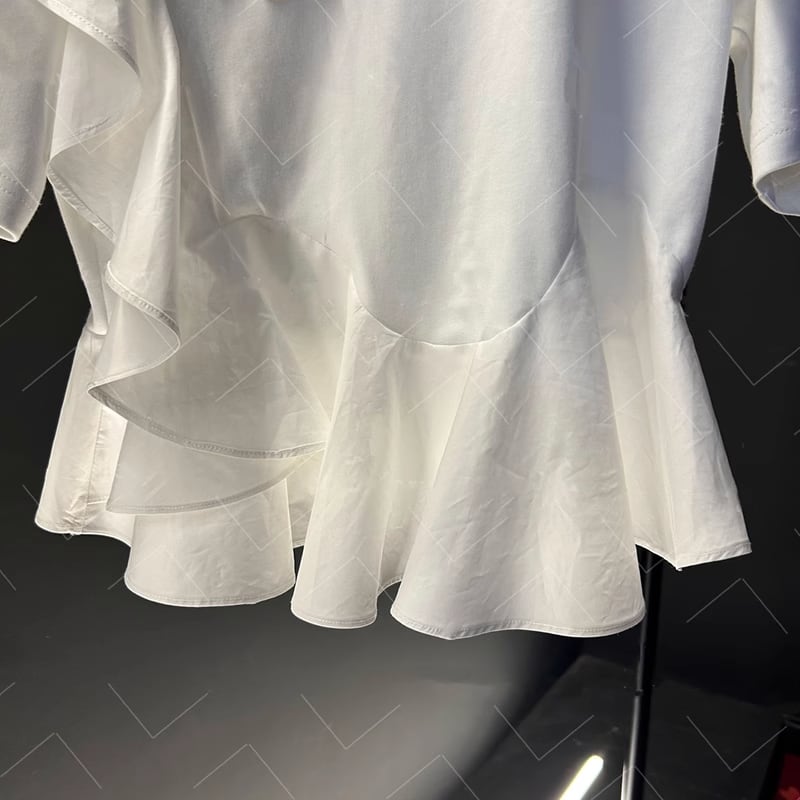 【tops】半袖ギャザーペプラムTシャツF7047