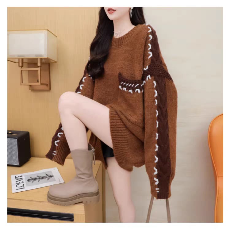 【tops】クルーネックニットセーター　M27713