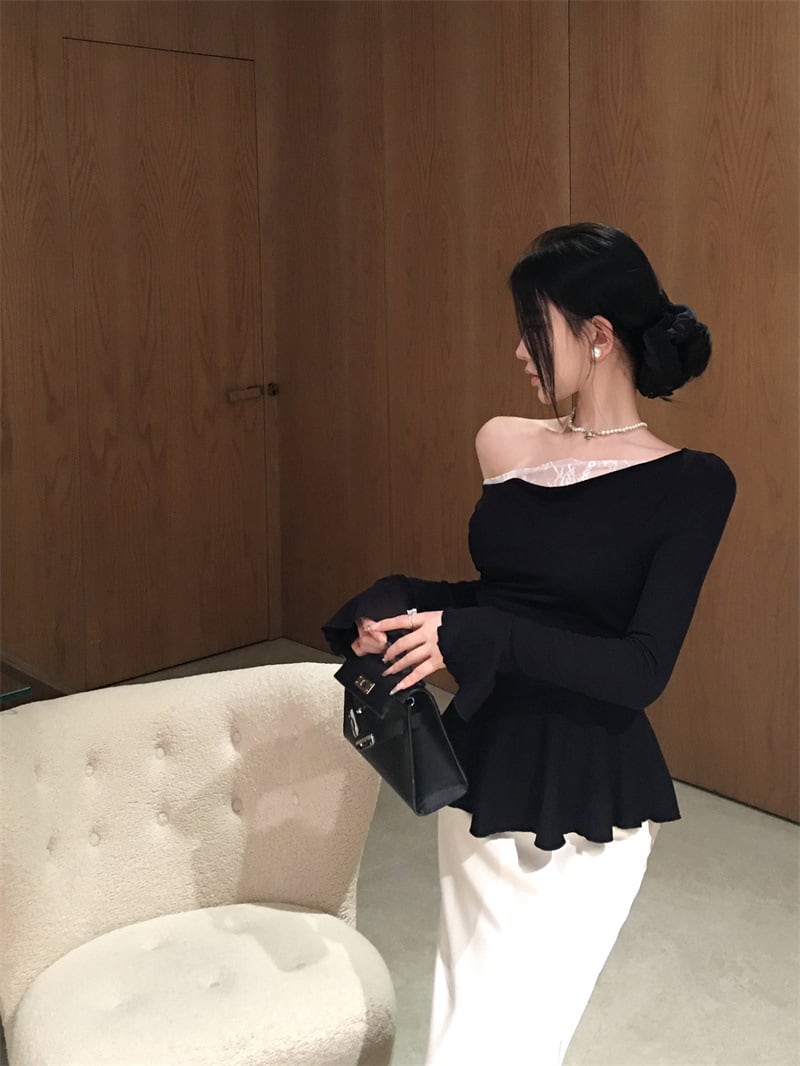 【tops】レースドッキングフリルトップス　M28869
