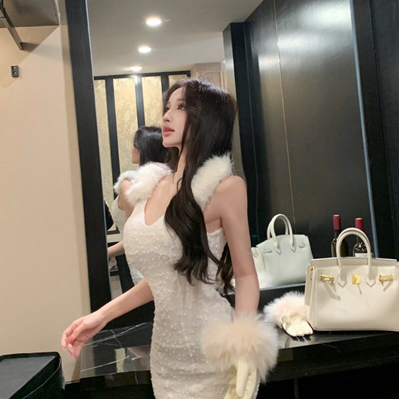 【dress】ファードッキングベストワンピース Q8042