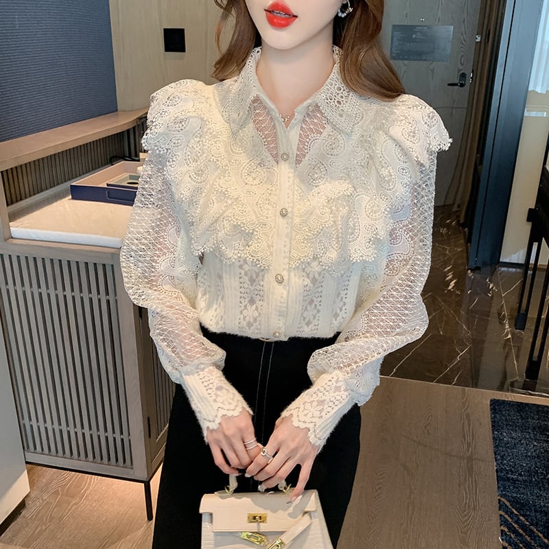 【tops】レースシャツトップス　M29262
