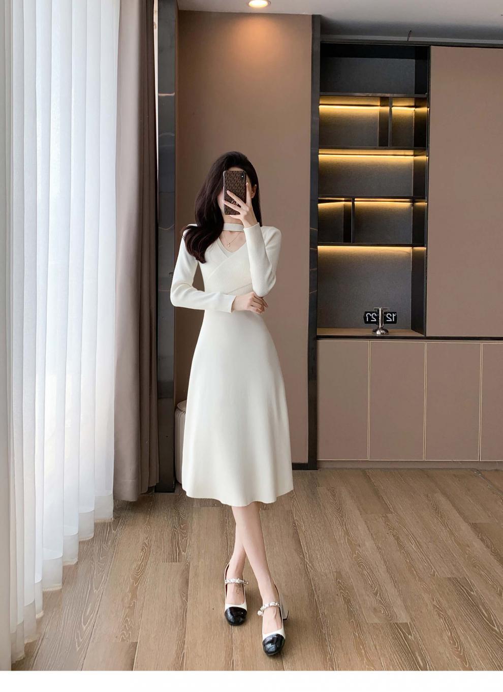 【dress】ホルターネックVネックワンピース　M25693