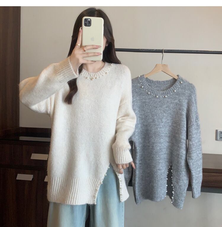【tops】パールニットセーター　M27415